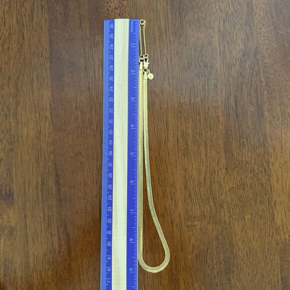 Madewell Gold-Plated Brass Herringbone Necklace 15 1/2"-20" Adjustable Chain - Picture 4 of 9